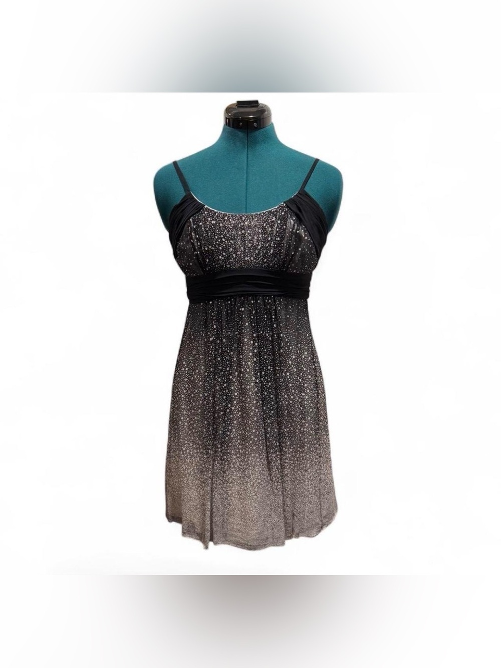BCBGMaxAzria Black and Silver Sparkle Mini Dress